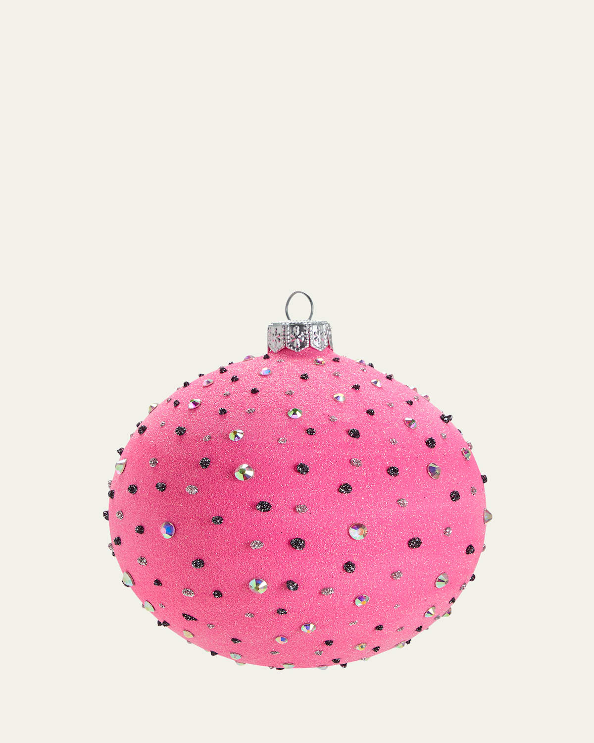Couture Hot Pink Ornament With Crystals