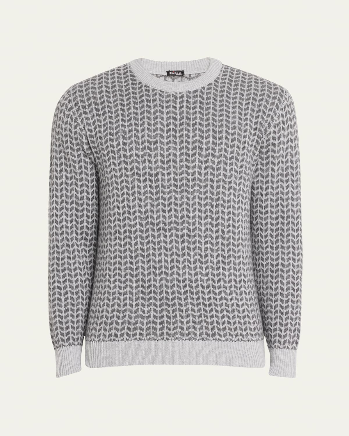 Men's Wavy Jacquard Crewneck Sweater