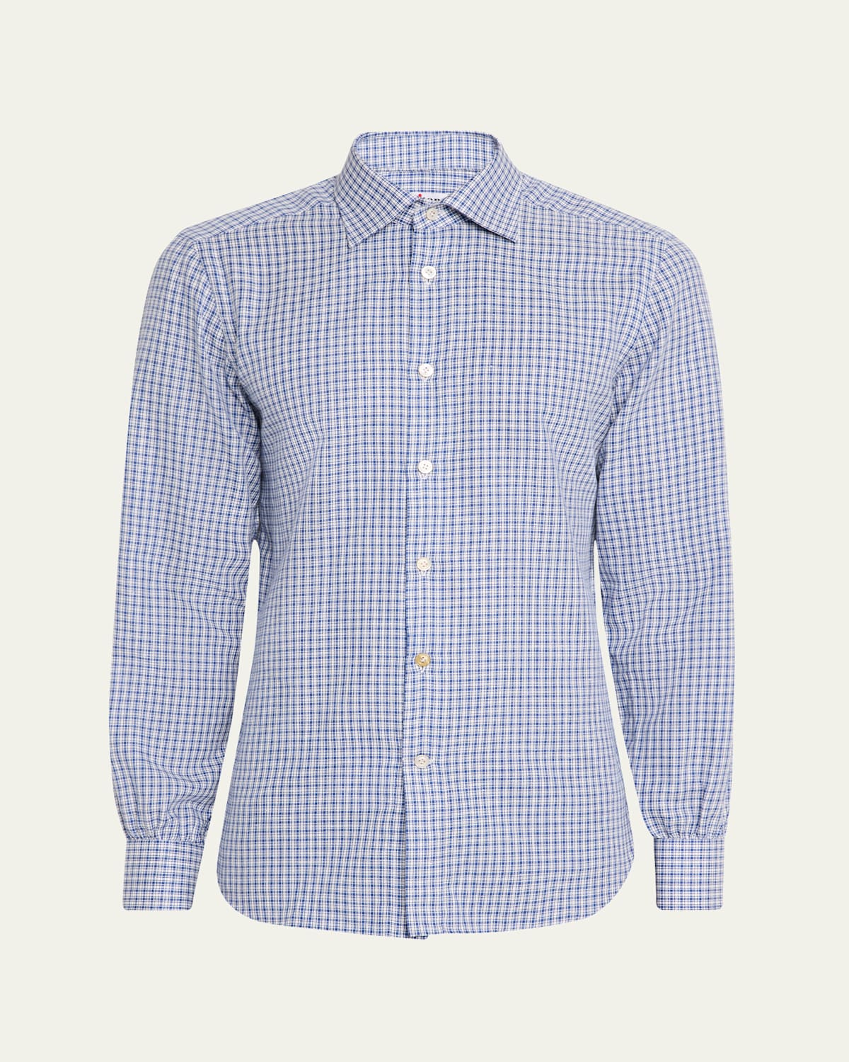 Men's Cotton Mini Plaid Sport Shirt