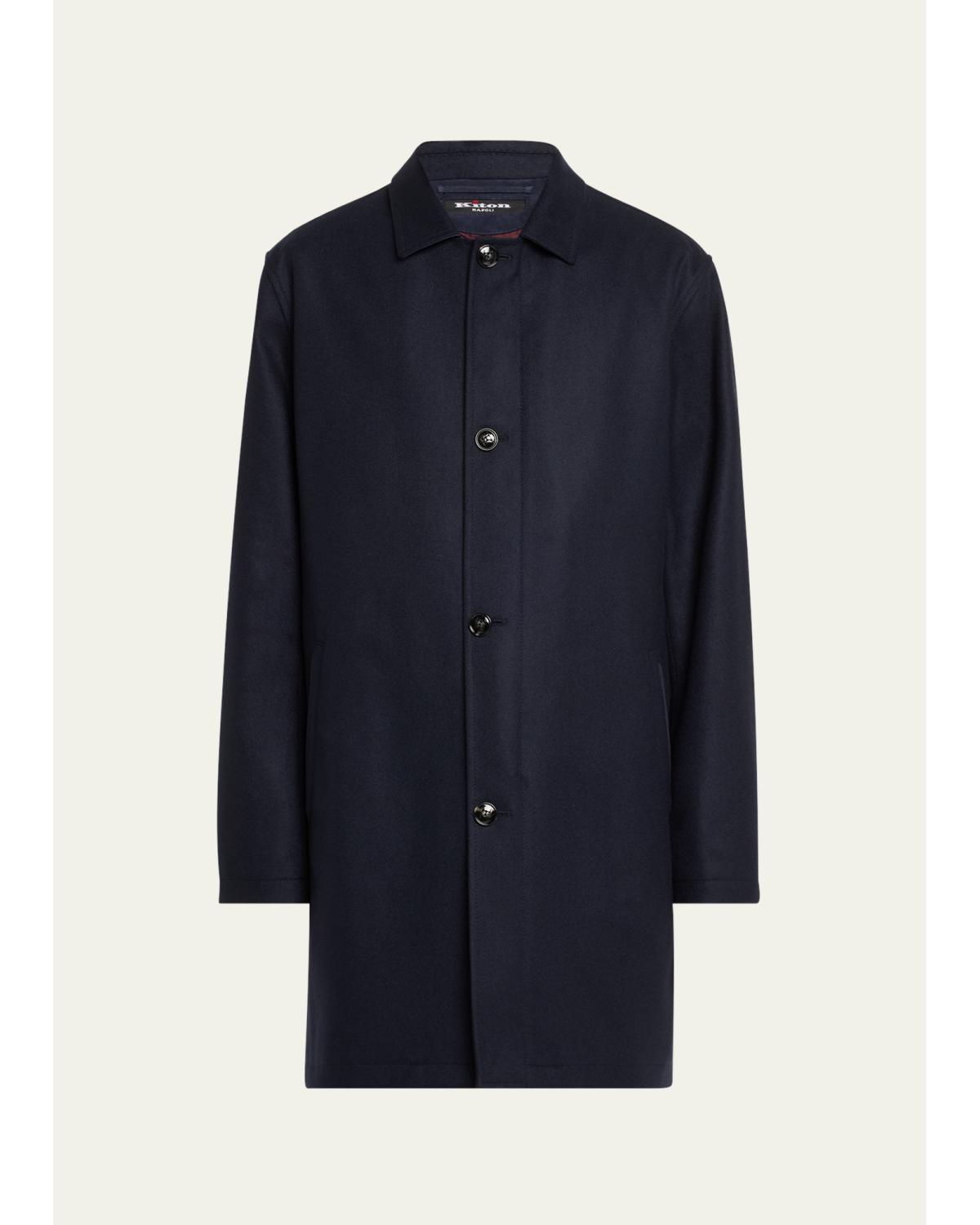 Men'S Cashmere Concealed-Zip Car Coat