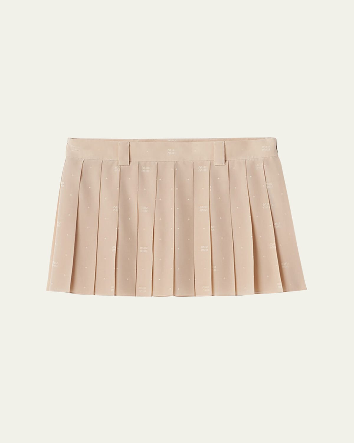 MIU MIU CREPE DE CHINE PLEATED MINI SKIRT 