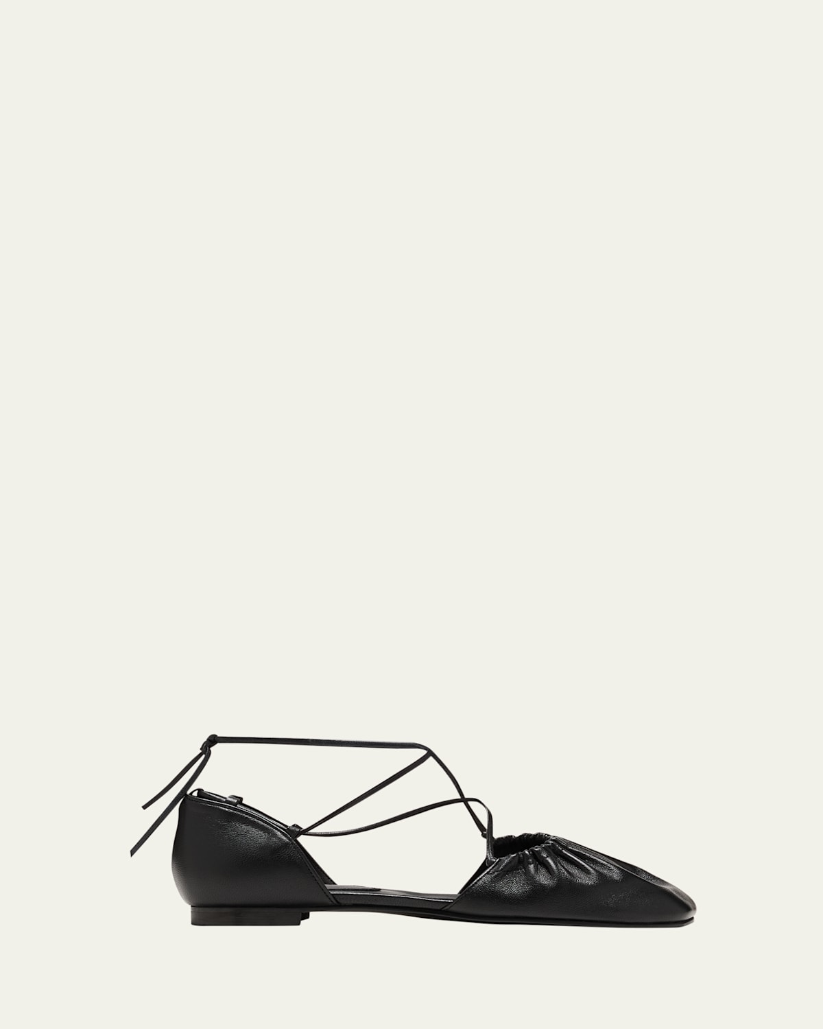 Leather Open-Side Ballerina Flats