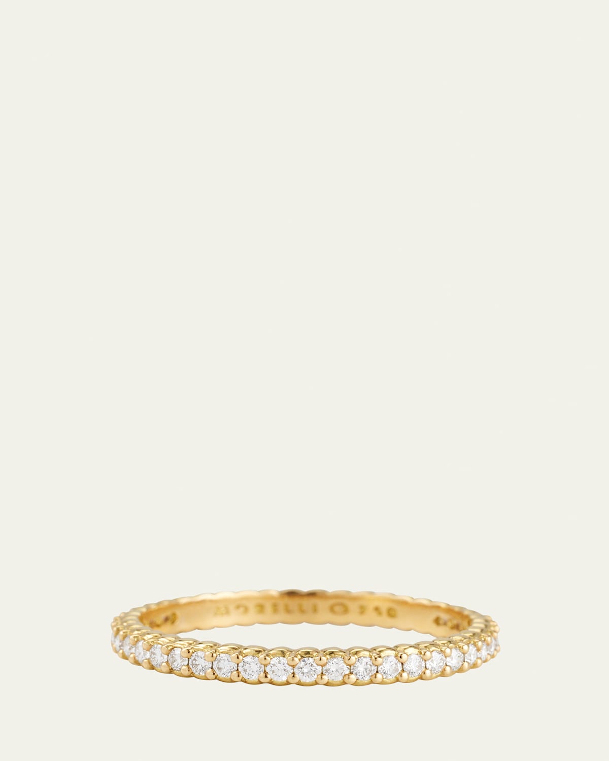 18K Yellow Gold Pinpoint Diamond Eternity Band Ring