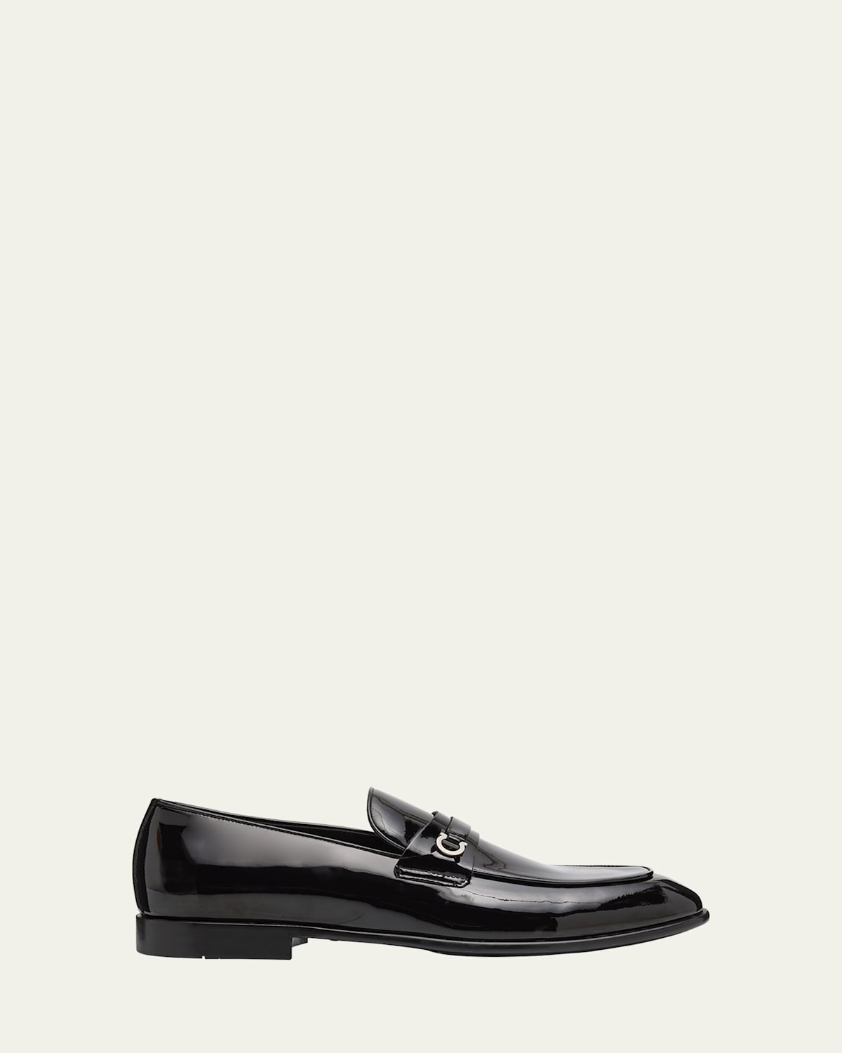 Ferragamo Men's Desio Patent Leather Penny Loafers
