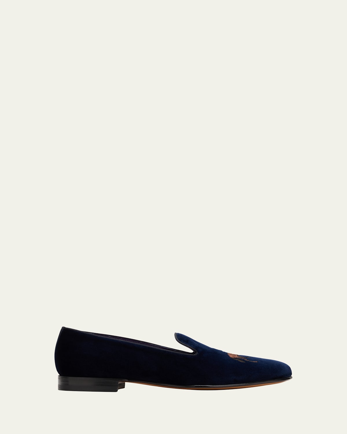 Men's Alonzo Embroidered Velvet Slippers