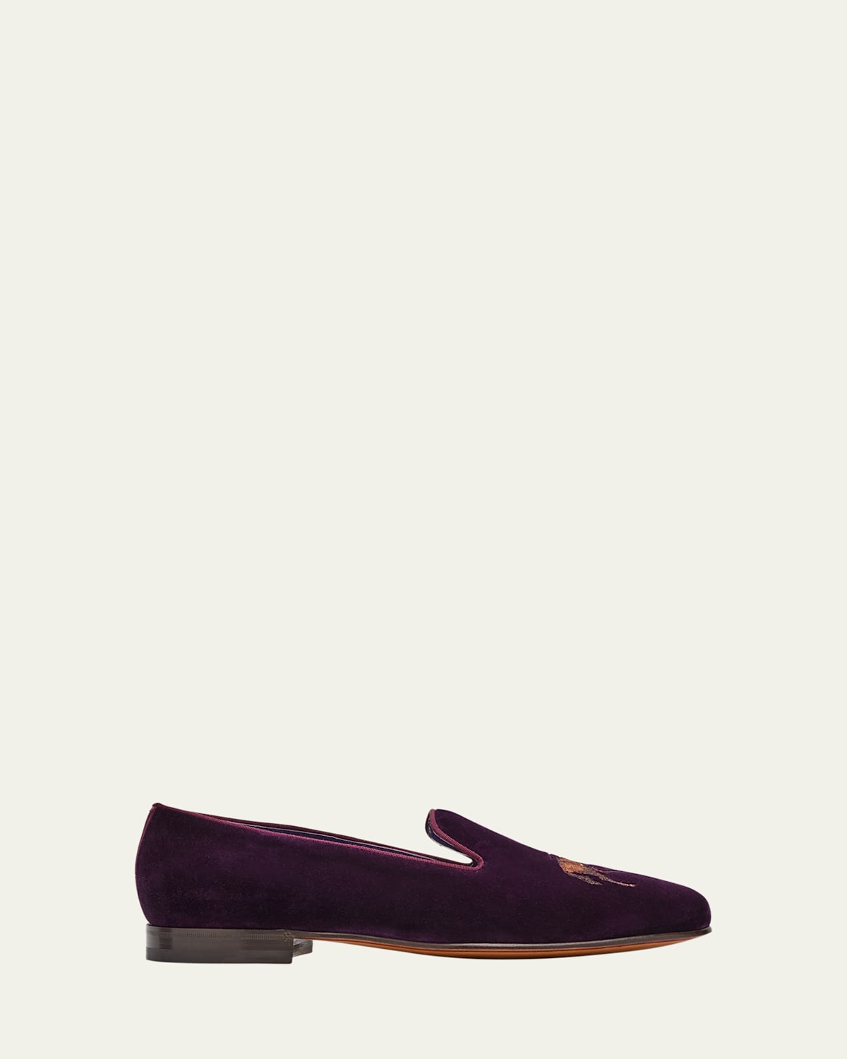 Men's Alonzo Embroidered Velvet Slippers