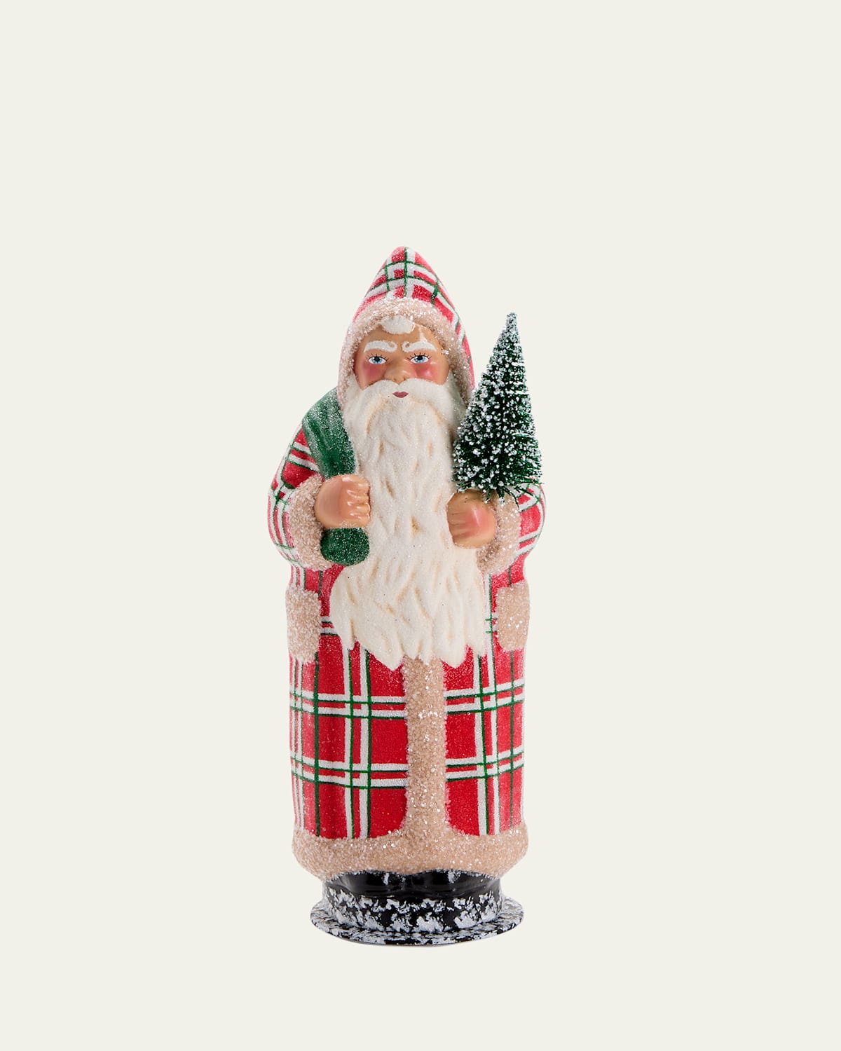 Plaid Santa With Christmas Tree