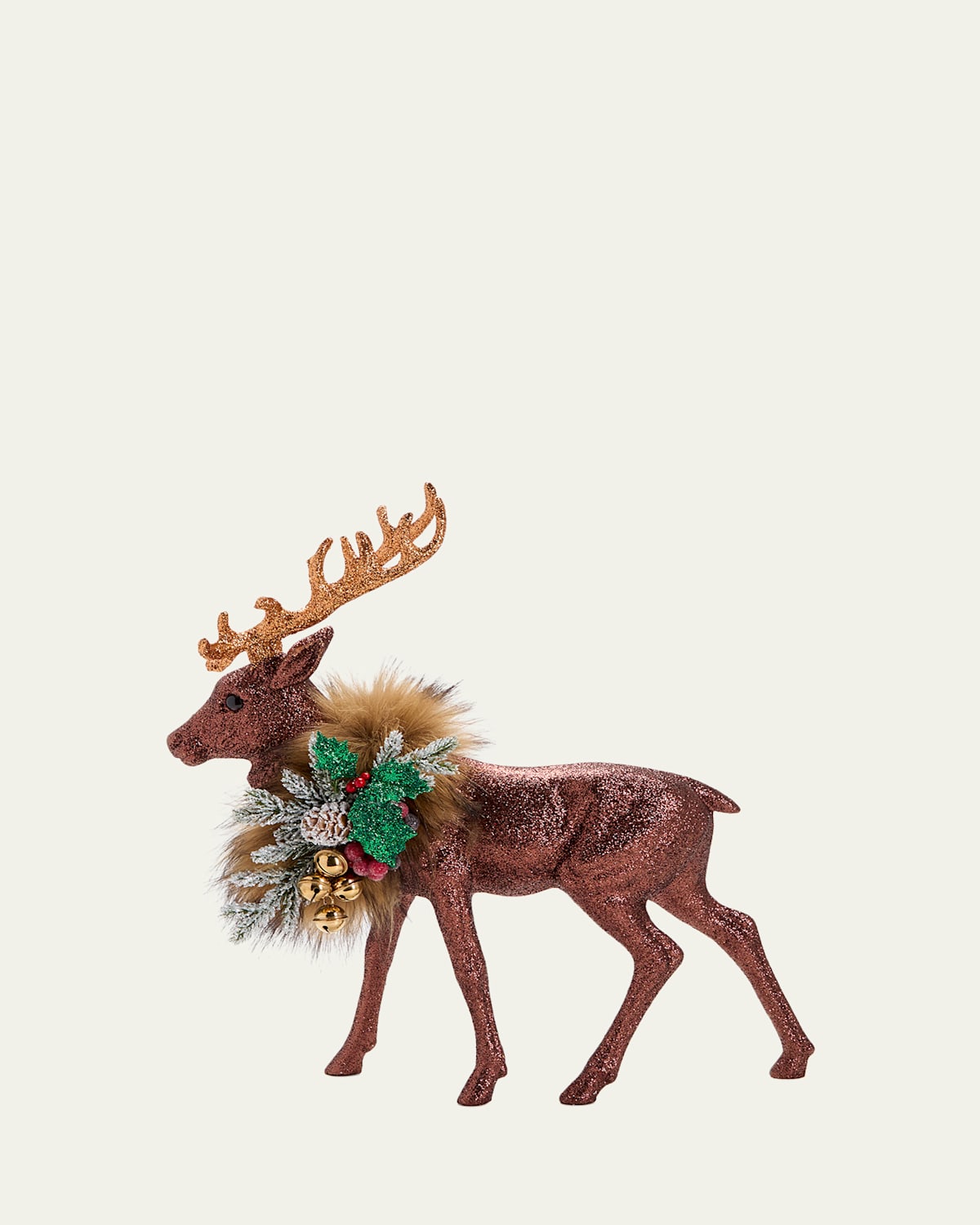 Bergdorf Goodman Glitter Antler Reindeer, 15.7" In Gold