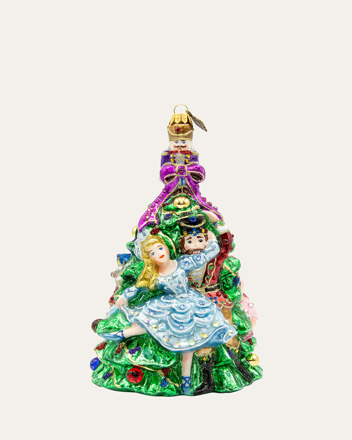 Clara and the Nutcracker Glass Christmas Ornament