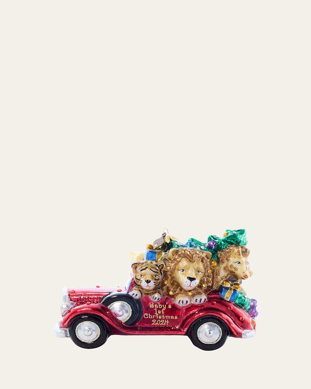 Baby's First Ride Glass Christmas Ornament