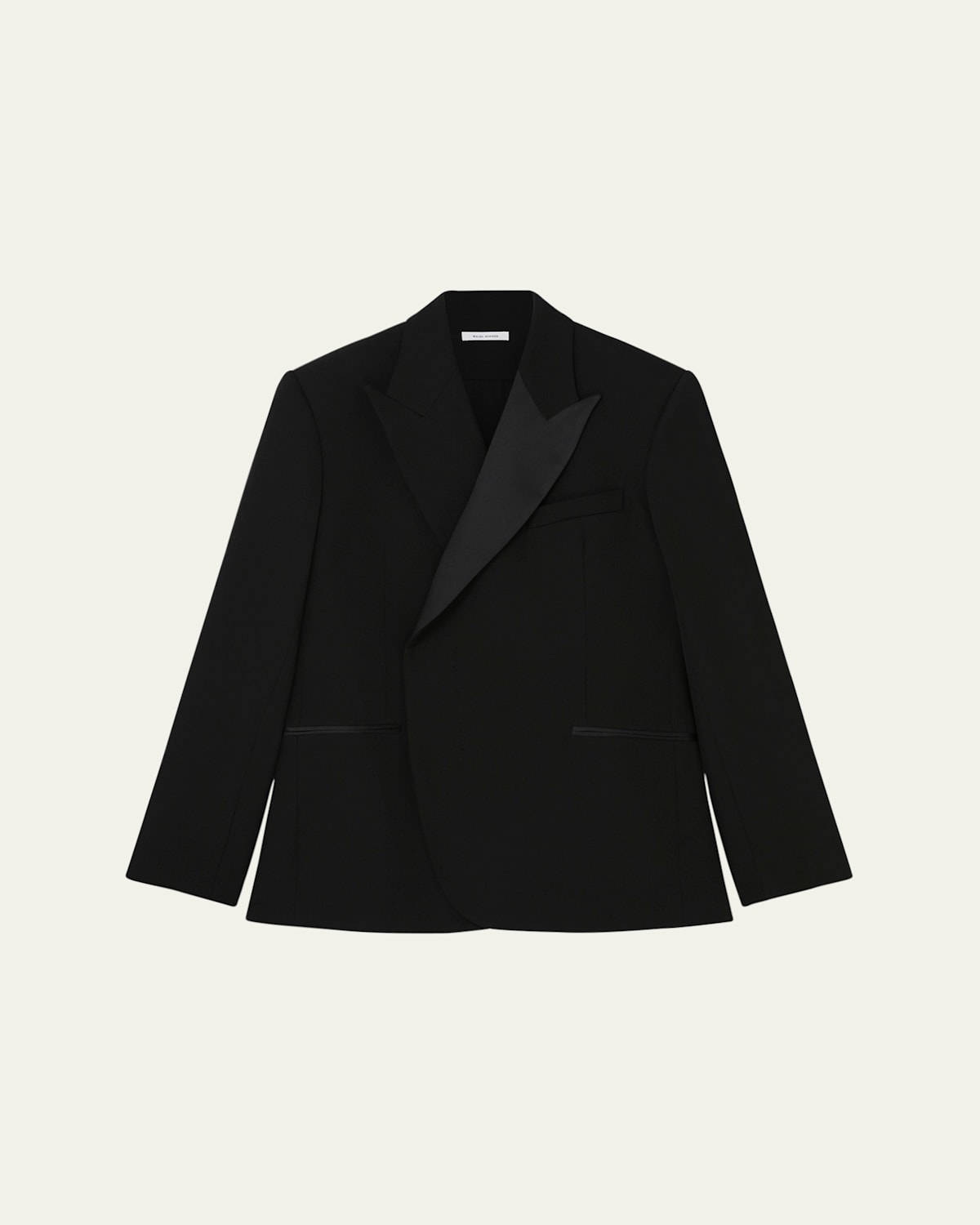 Wales Bonner Men's Single Satin Lapel Tuxedo Jacket In Black