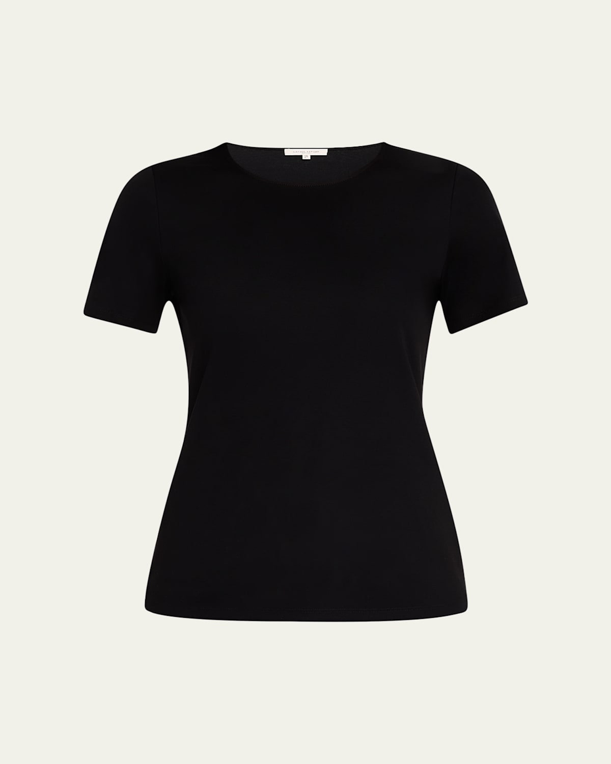 Ribbed Crewneck Cotton T-Shirt