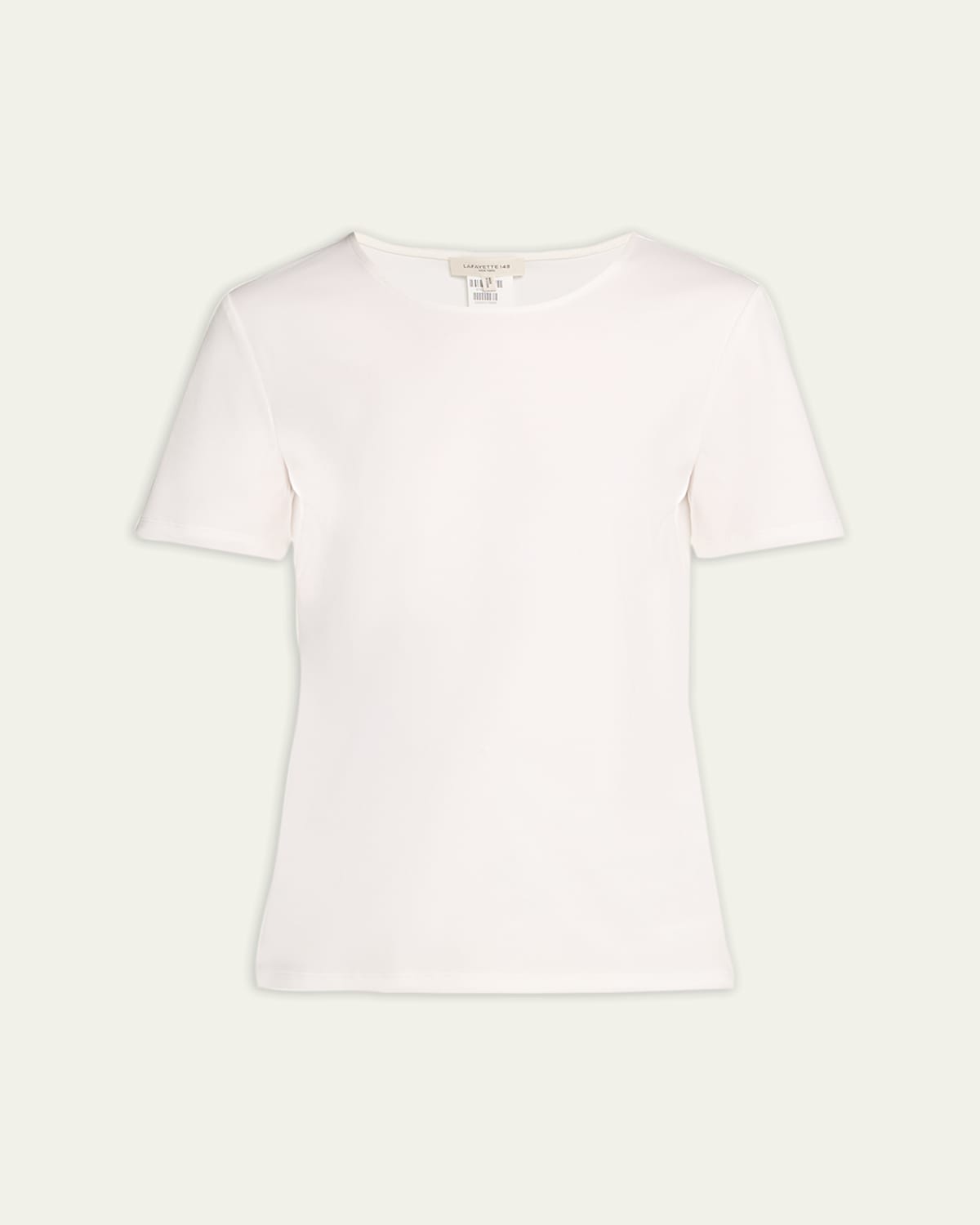Ribbed Crewneck Cotton T-Shirt