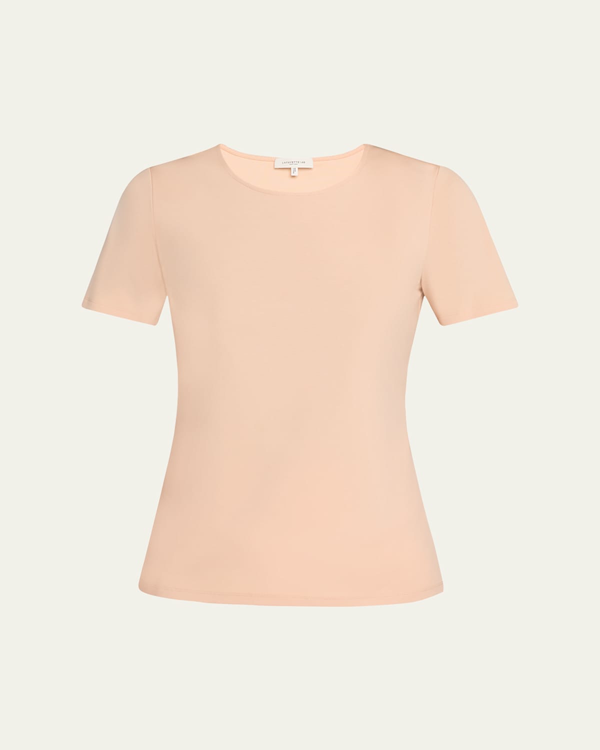Ribbed Crewneck Cotton T-Shirt