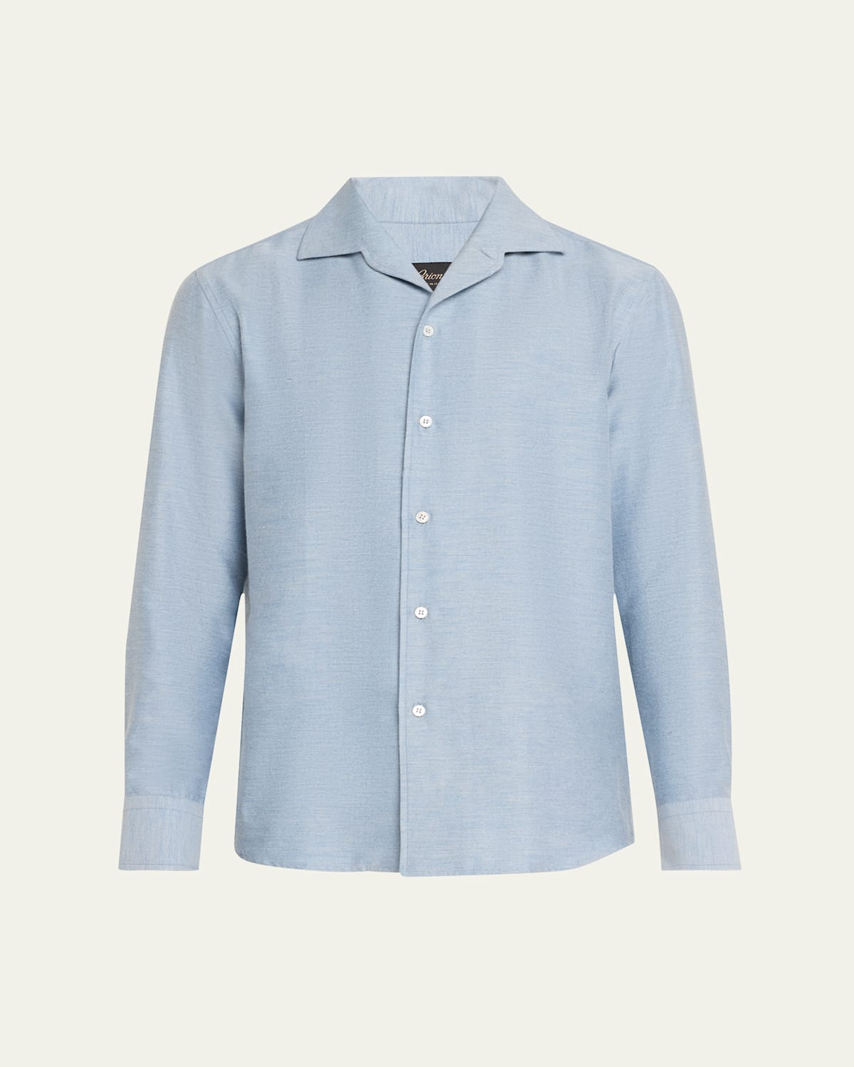 Brioni Men's Cotton Twill Sport Shirt In Blue