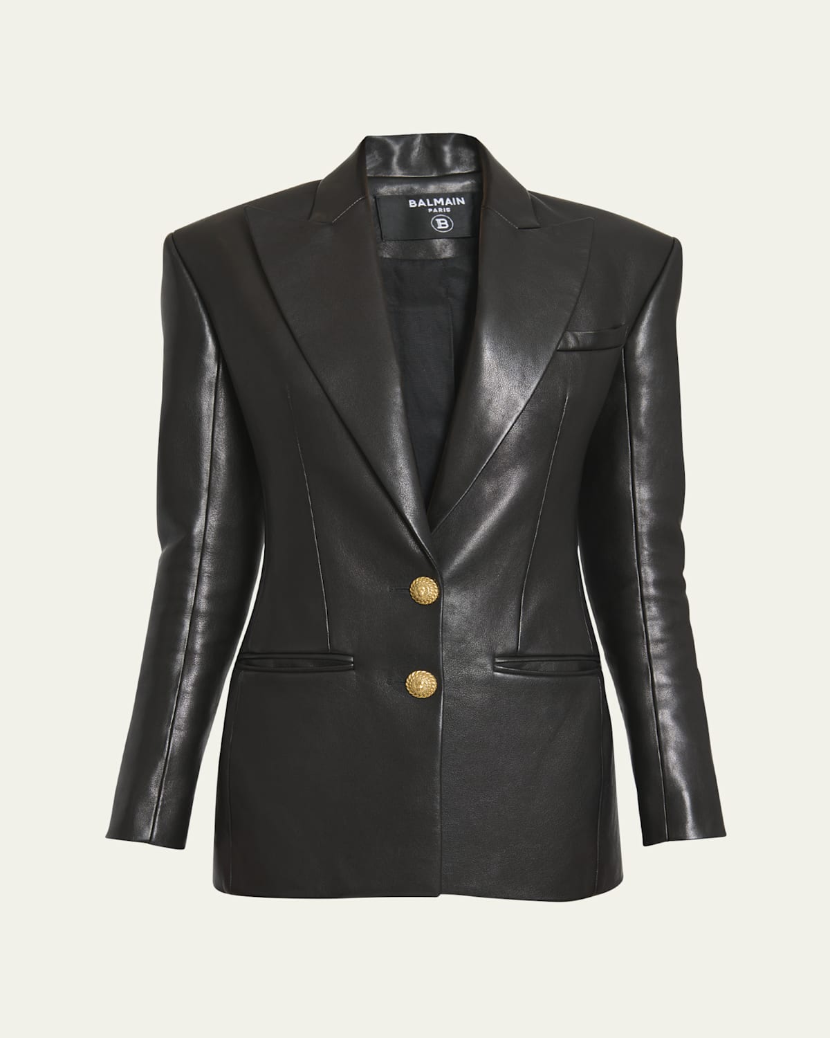 Tailored Leather Blazer Jacket