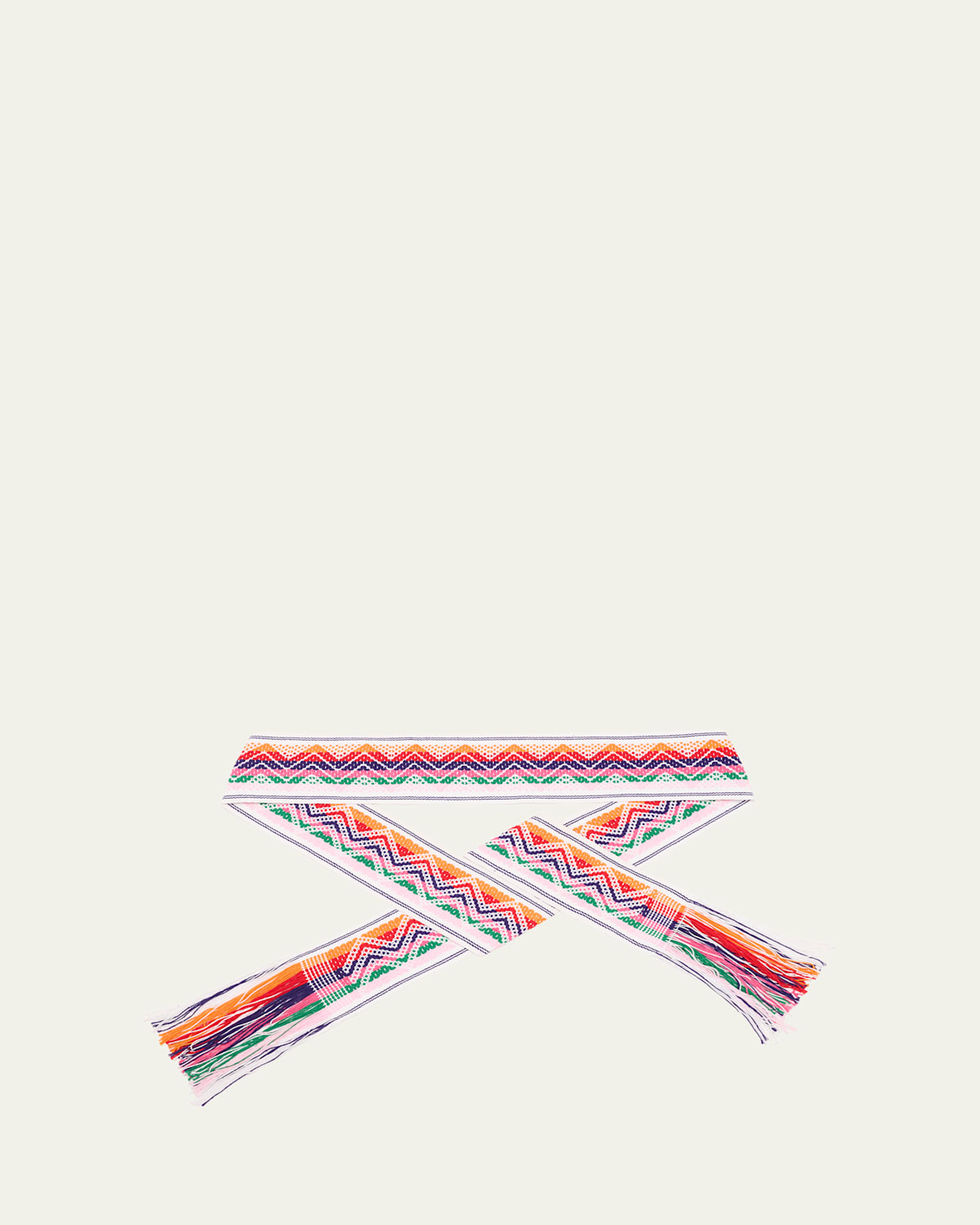 Handwoven Wide Embroidered Rainbow Belt