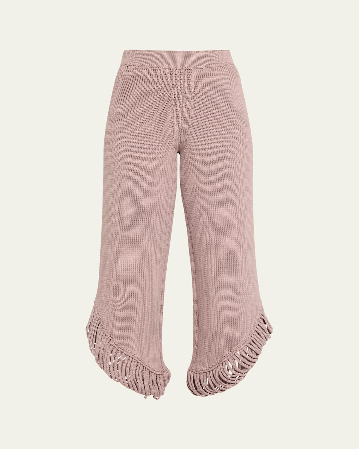 Lyssons Knit Loop Fringe Trousers