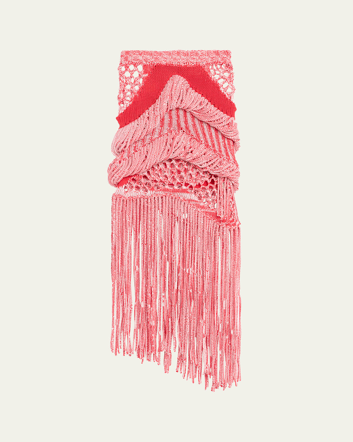 Medusa Fringe Cotton Knit Maxi Skirt