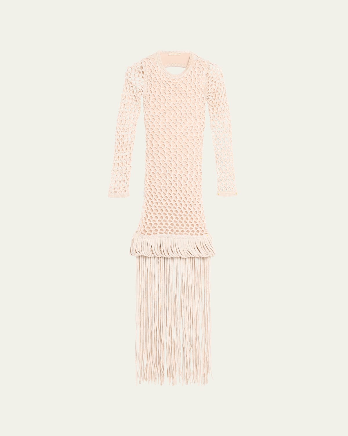 Medusa Backless Fringe Knit Maxi Dress