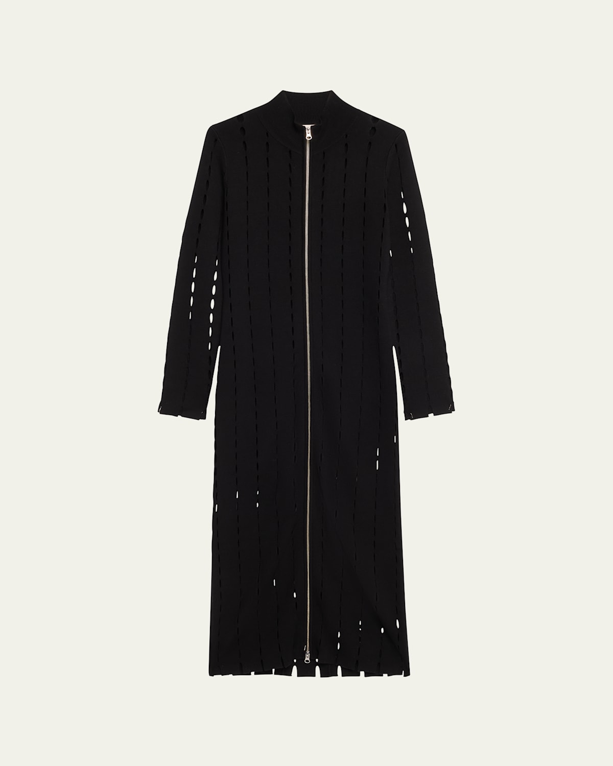 Anatolia Open-Knit Zip Maxi Cardigan