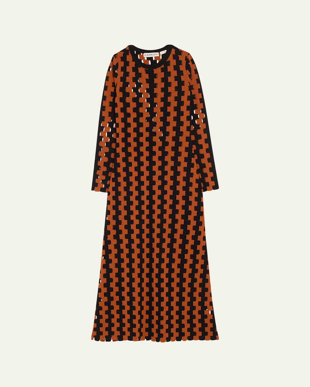 Natalie Two-Tone Open Knit Maxi Dress
