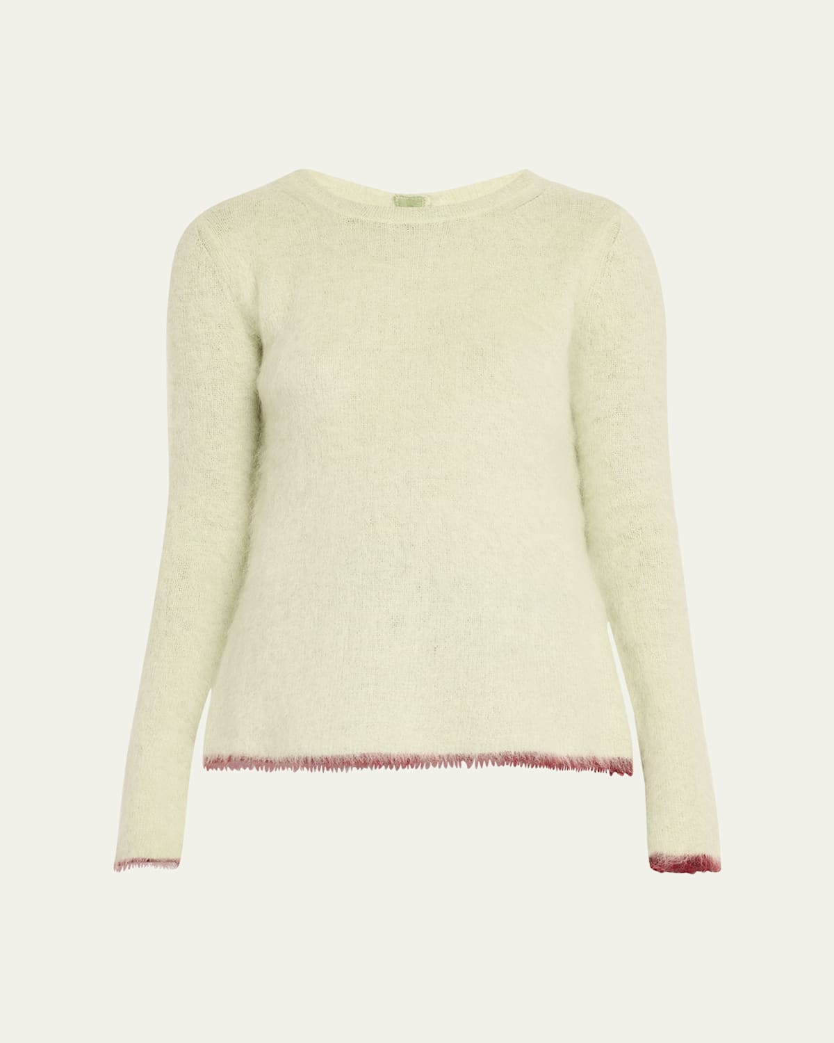 Taisa Open-Back Brushed Alpaca Mohair Sweater With Contrast Tipping