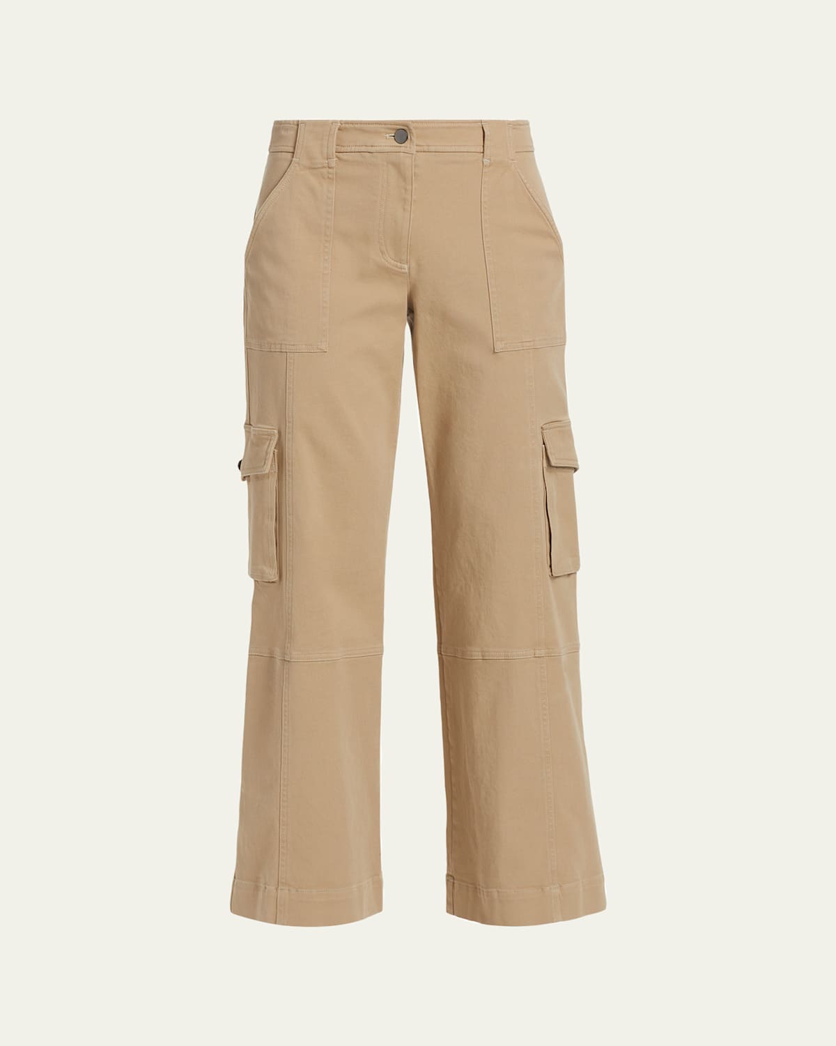 Twp Coop Cotton Twill Topstitched Cargo Pants In Brown