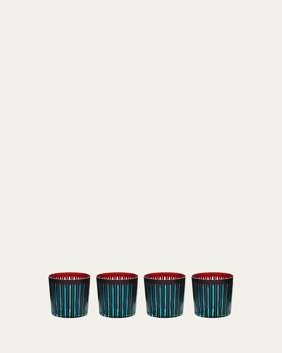 L'objet Prism Old Fashioned Glasses Set Of Four In Green