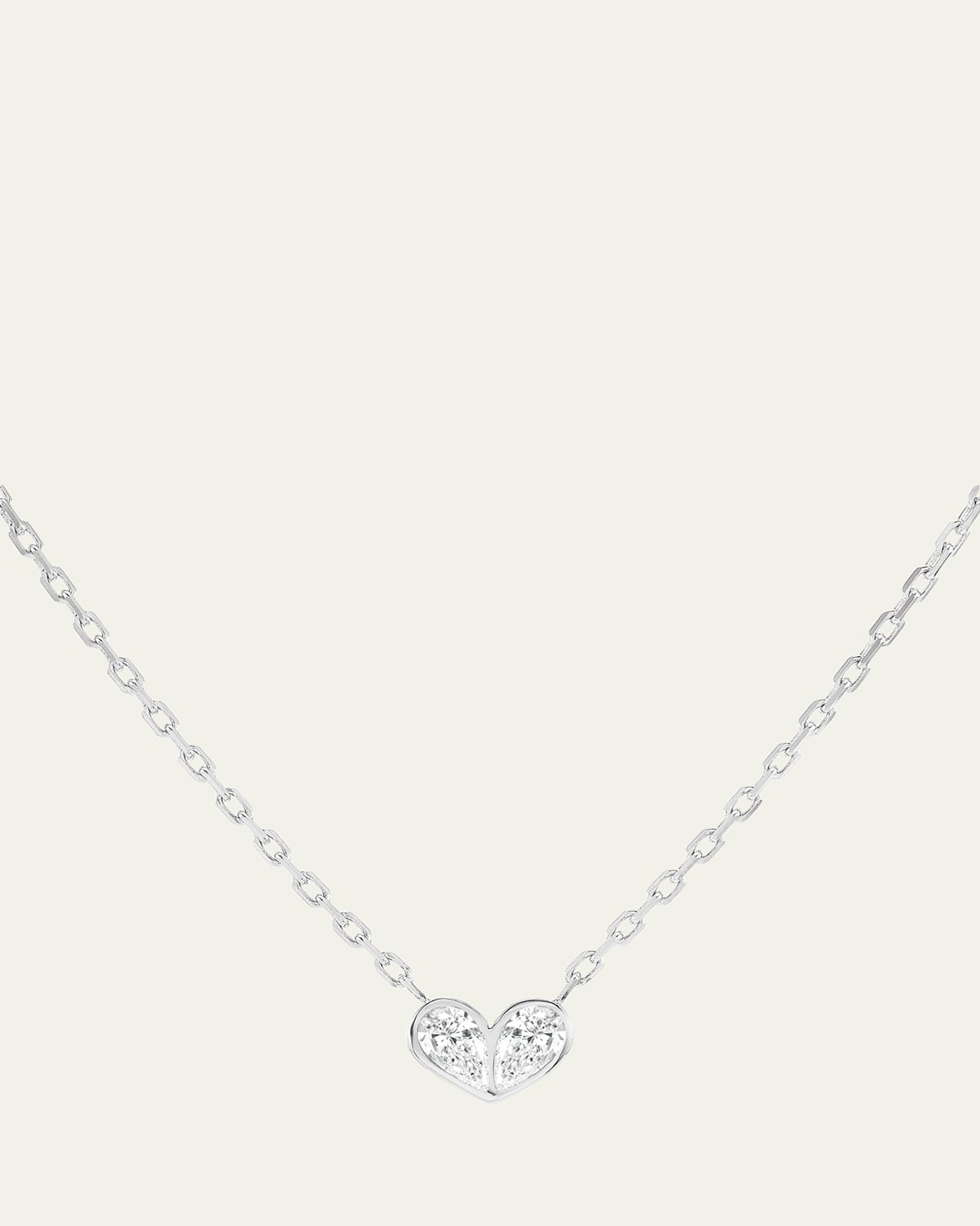 Gemella Jewels Sweetheart 18K White Gold and Diamond Necklace, 16"