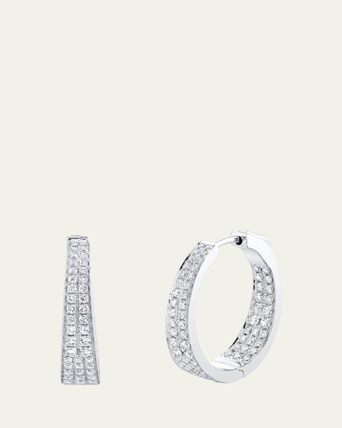 Anita Ko 18K White Gold Diamond Meryl Hoop Earrings