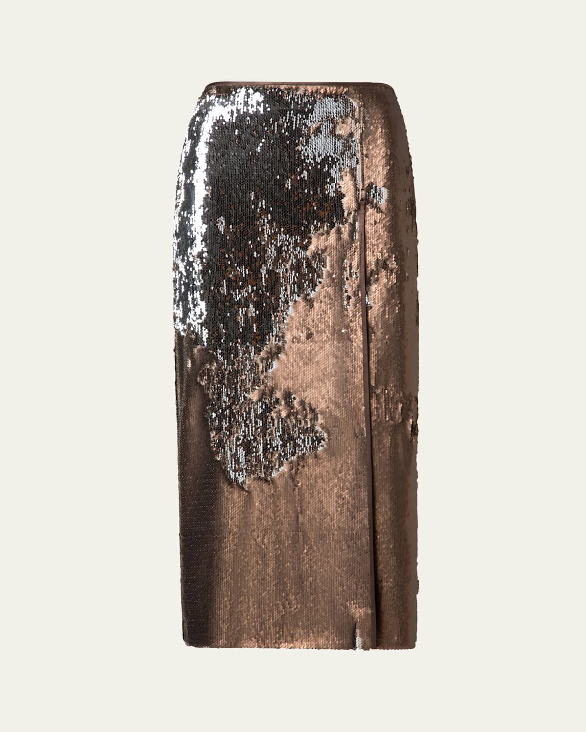 Akris Bi-color Sequin Pencil Skirt In Vicuna-silver