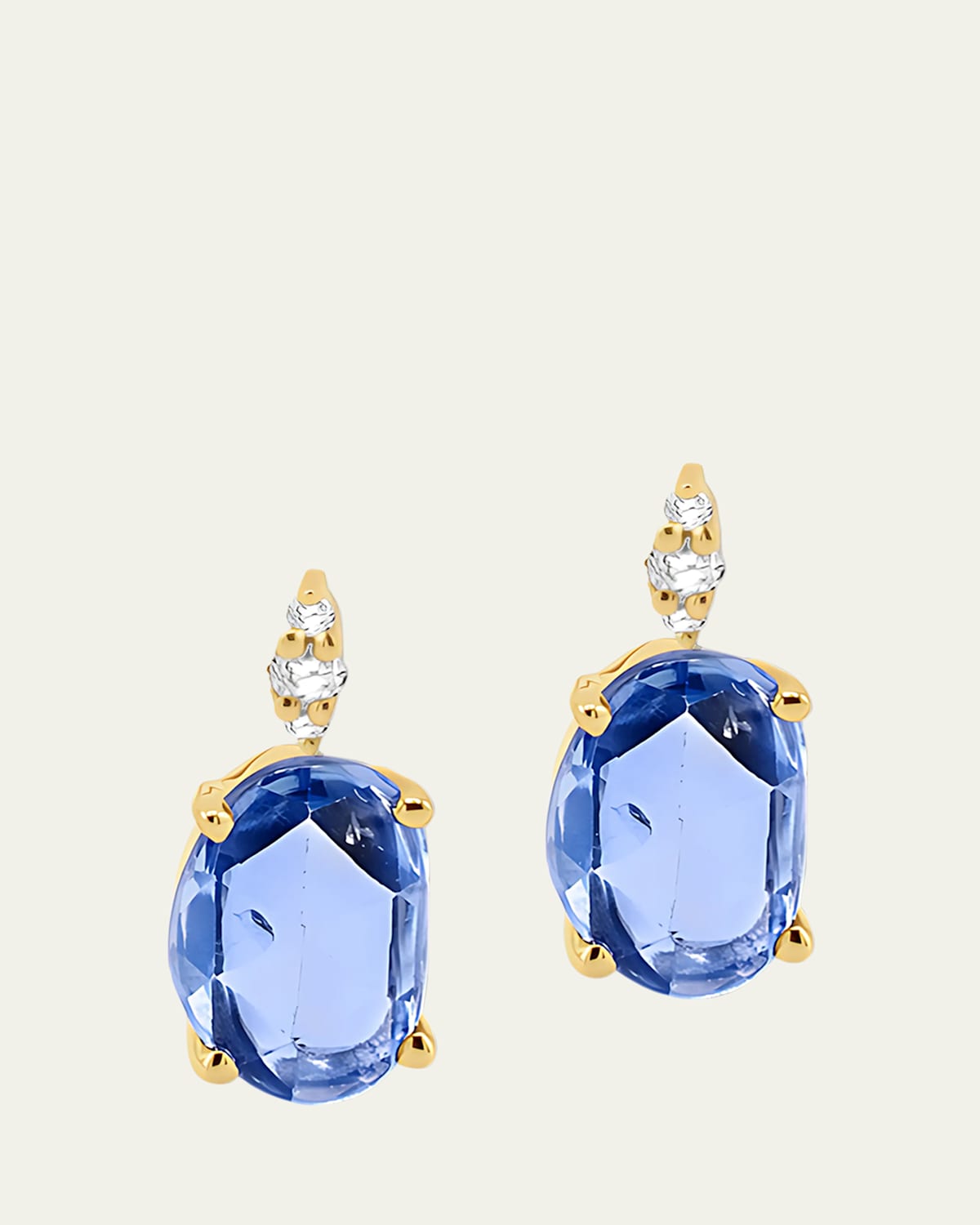 14K Blue Sapphire and Diamond Earrings