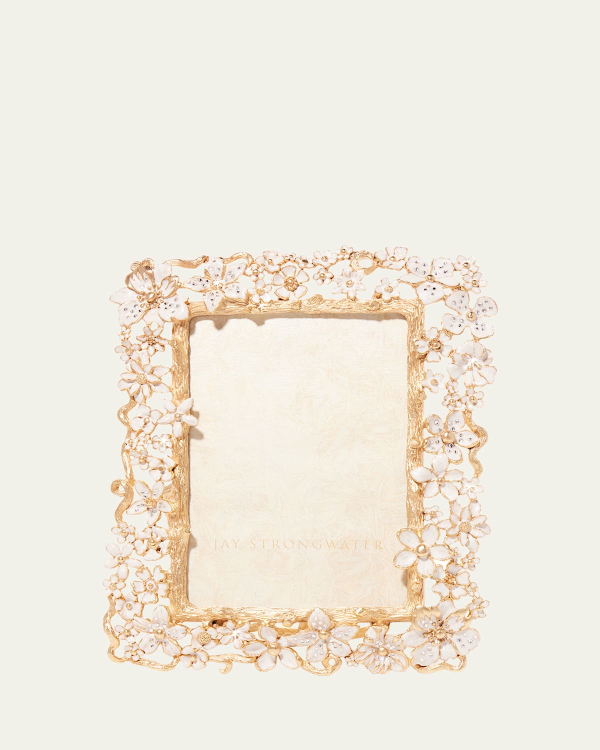 Jay Strongwater Leartes Frame, 4" X 6" In White