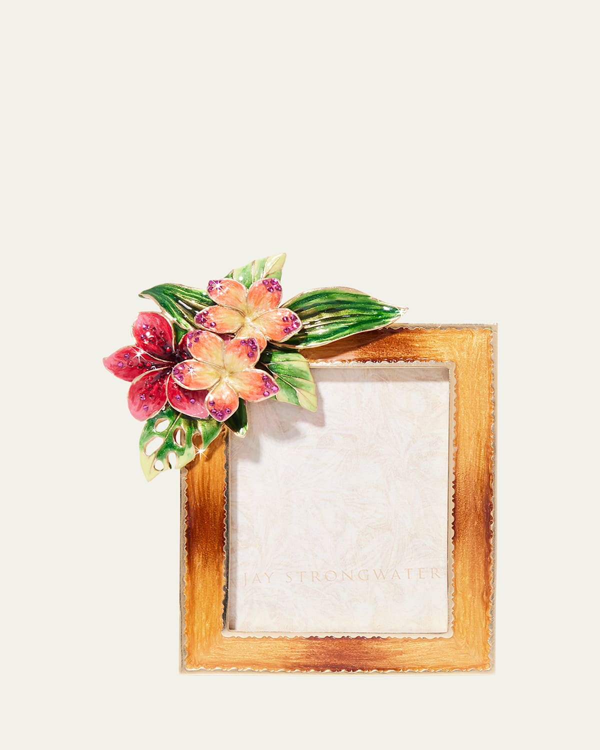 Jay Strongwater Tropical Flower Frame, 3" X 4" In Multi