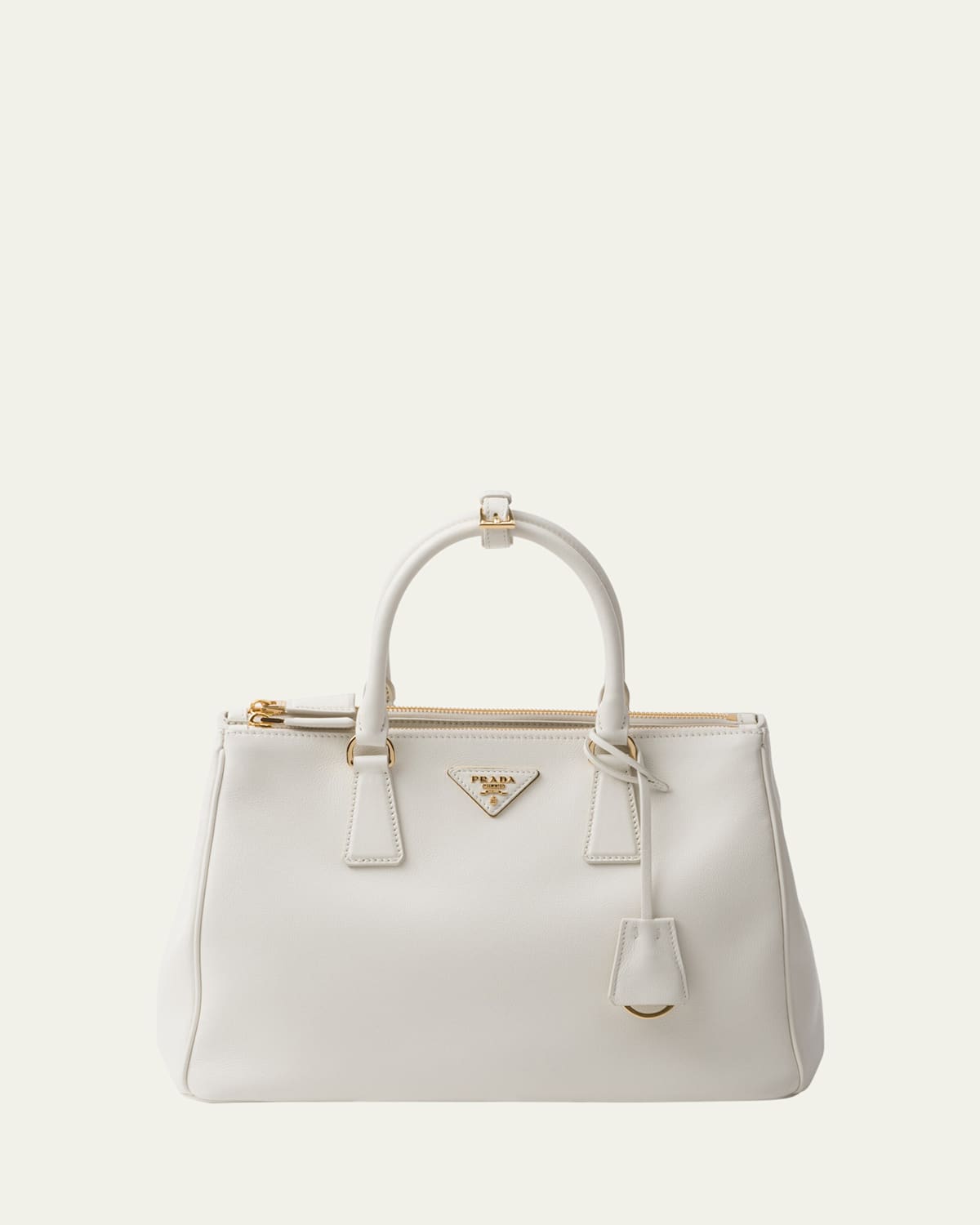Prada Galleria Large Grain Leather Top-handle Bag In F0009 Bianco