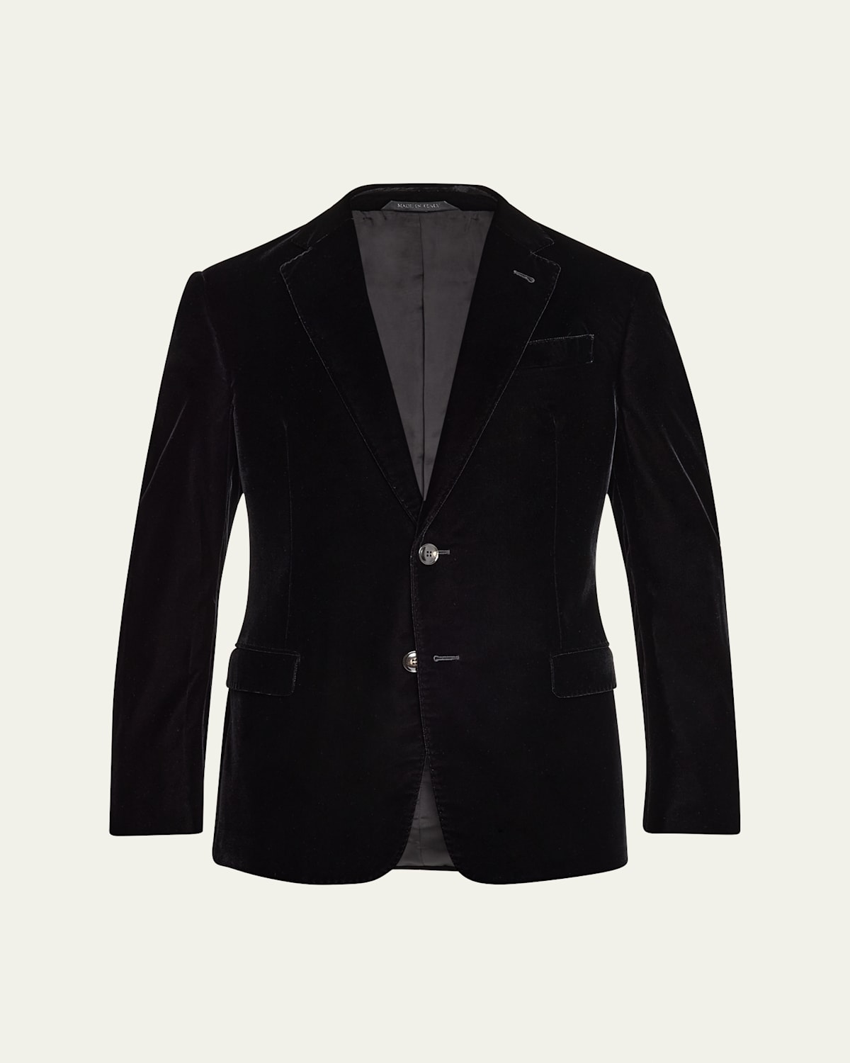 Men's Solid Velvet Blazer