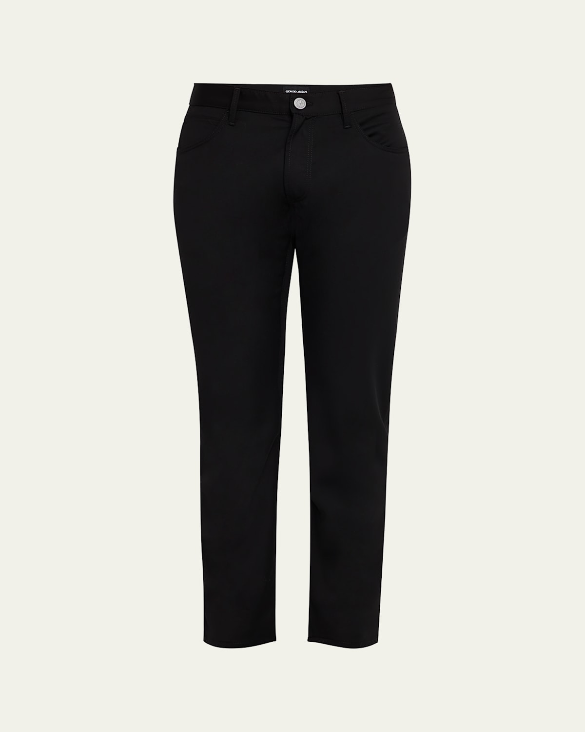 Giorgio Armani Men's Flat Front Wool Dress Pants In Black