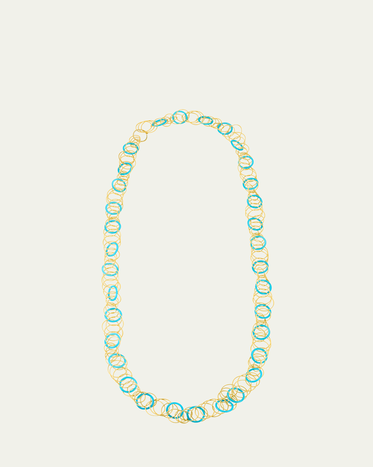 Hawaii Color 18K Yellow Gold Chalcedony Long Necklace, 98cm