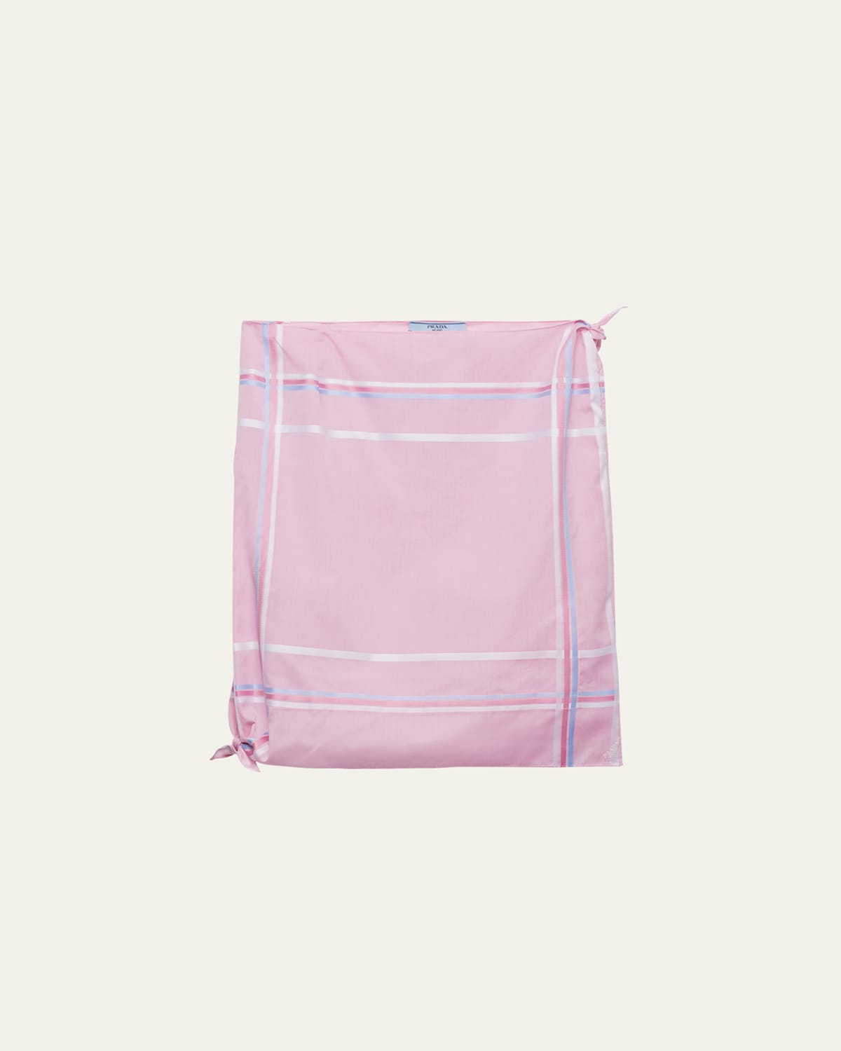 Prada Short Batista Cotton Check Skirt In Rosa