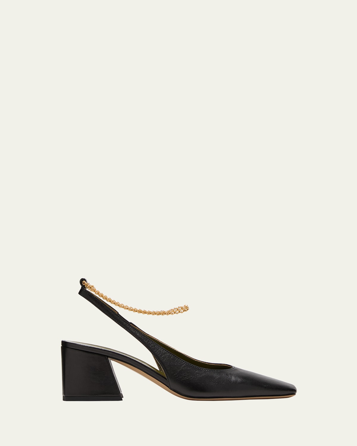 Ilaria Leather Chain Slingback Pumps
