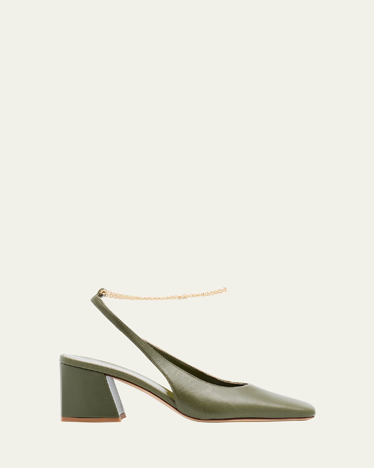 Ilaria Leather Chain Slingback Pumps