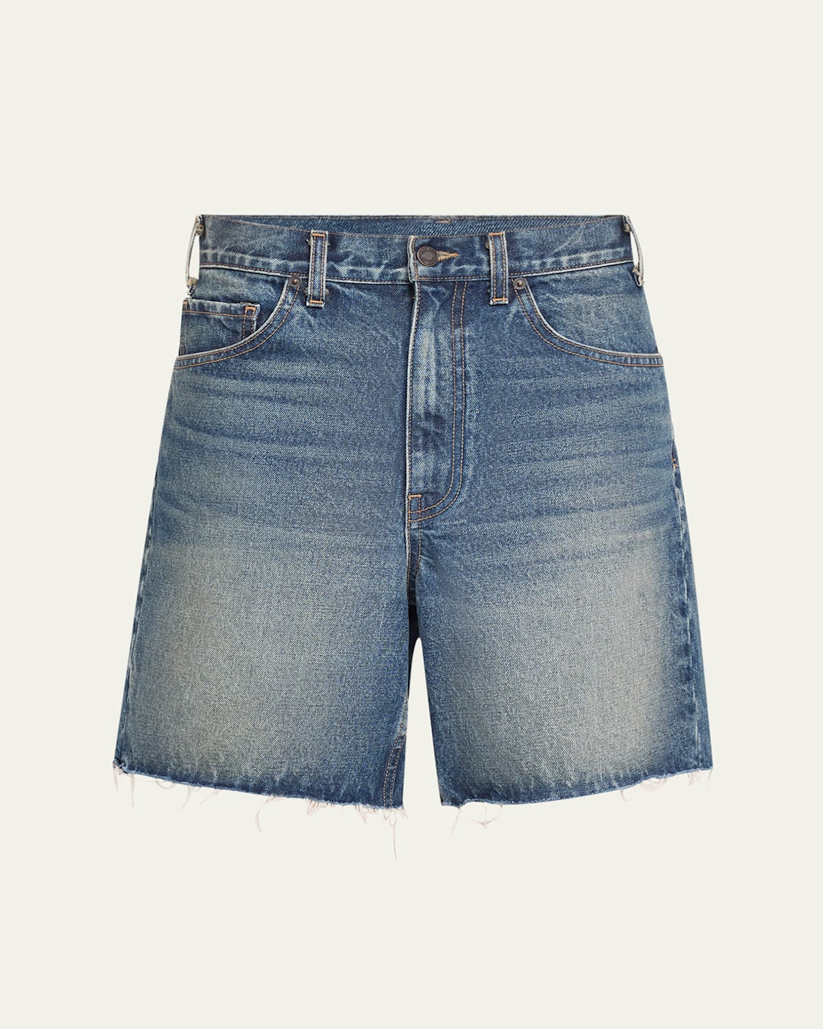 Nili Lotan Russel Low-rise Denim Shorts In Simon Wash