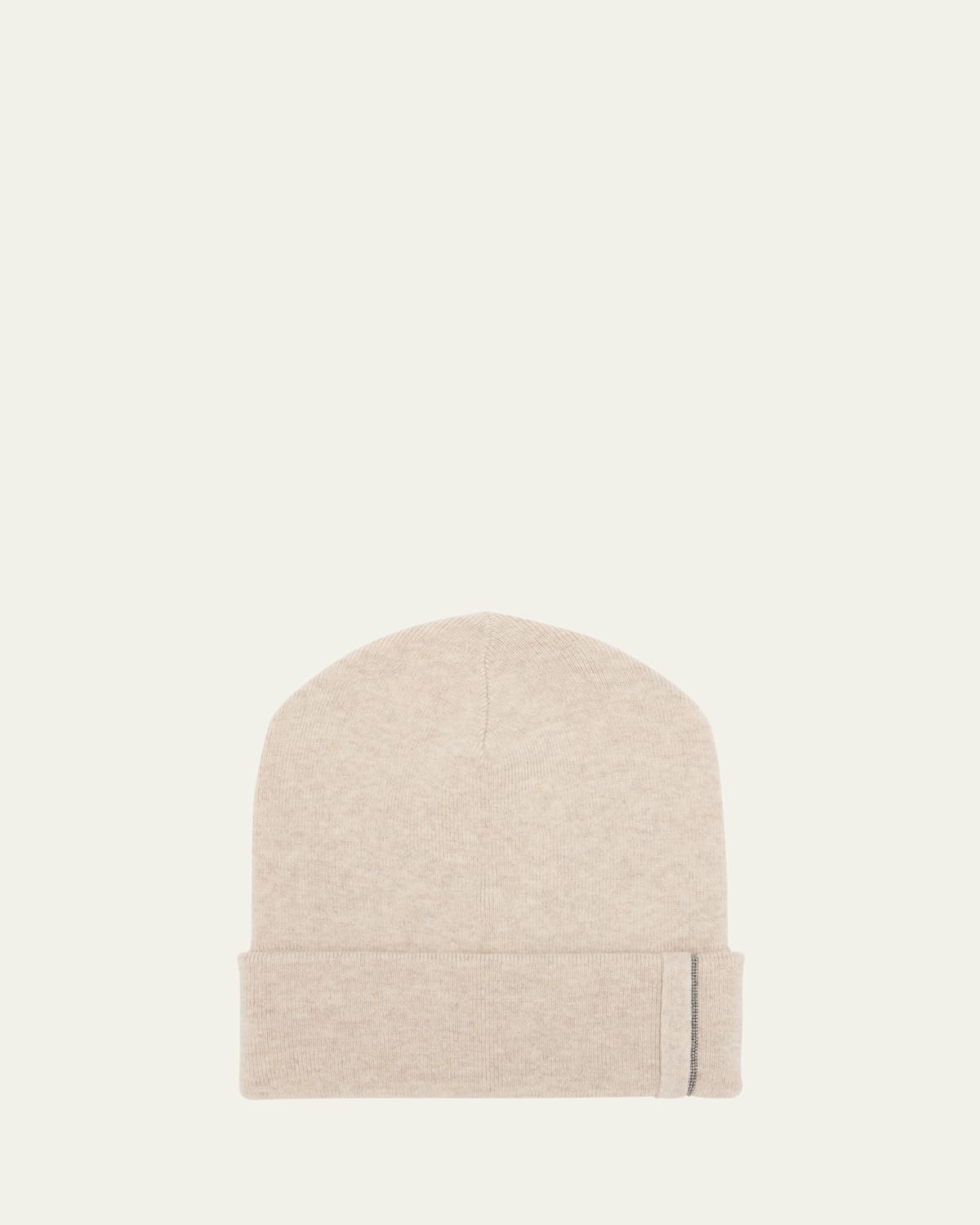 Brunello Cucinelli Monili-trim Cashmere Beanie Hat In Light Beige