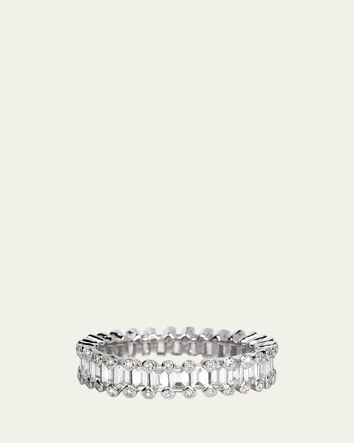 18K White Gold Black Rhodium Eternity Band Ring with Diamonds