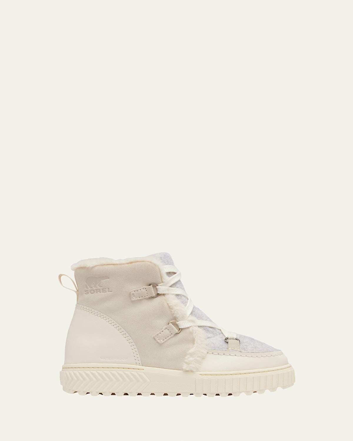 Sorel Ona Ave Alpine Suede Winter Booties In Chalk, Chalk