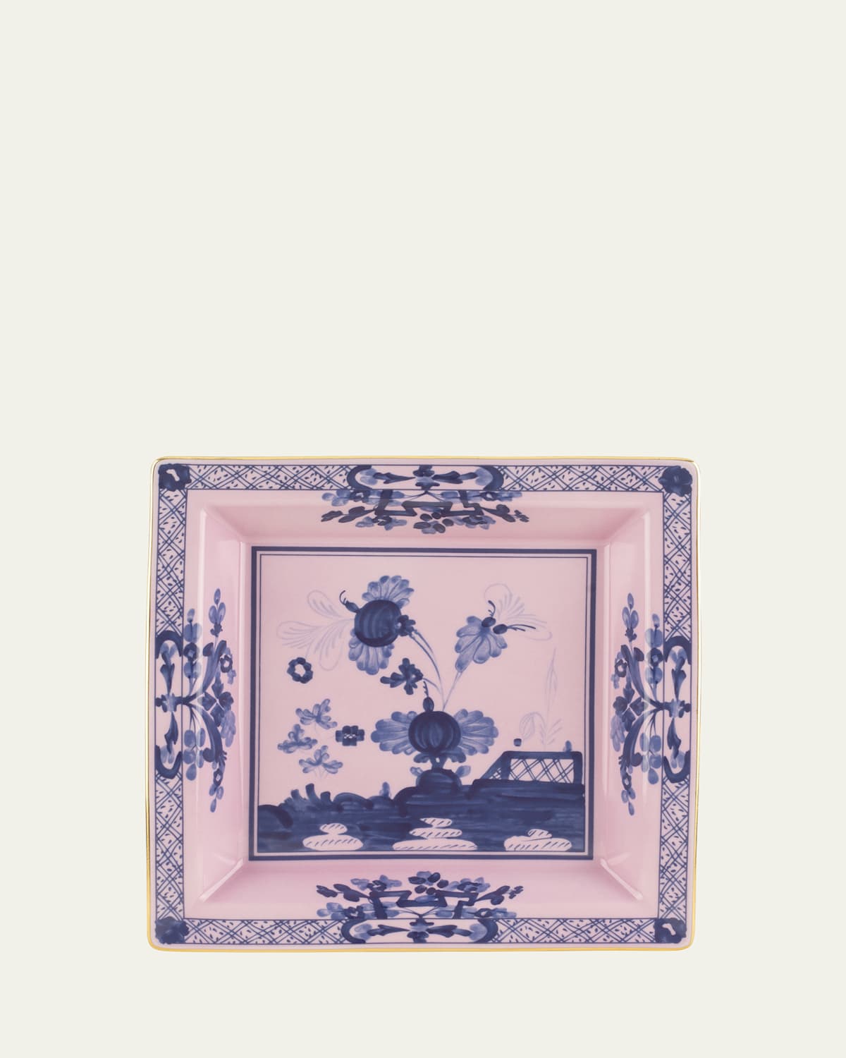 Ginori 1735 Azalea Squared Tray, 9.6" In Orienteit Azalea