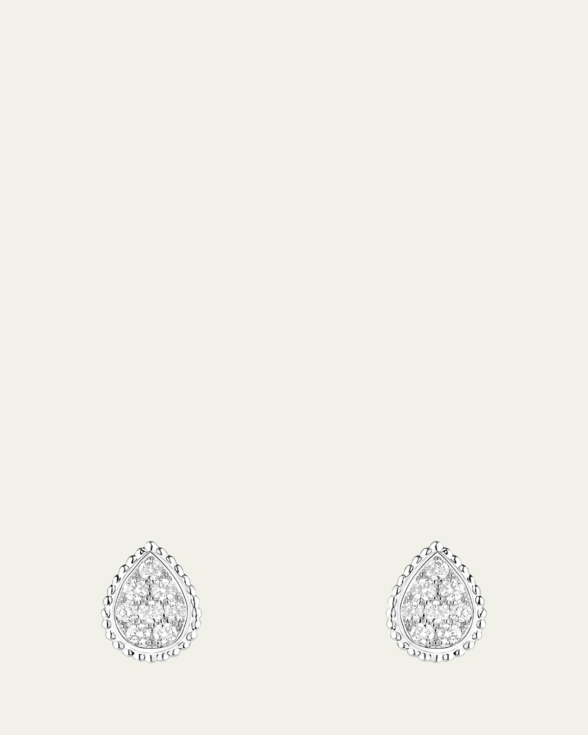 Boucheron Serpent Boheme 18K White Gold Medium Diamond Stud Earrings