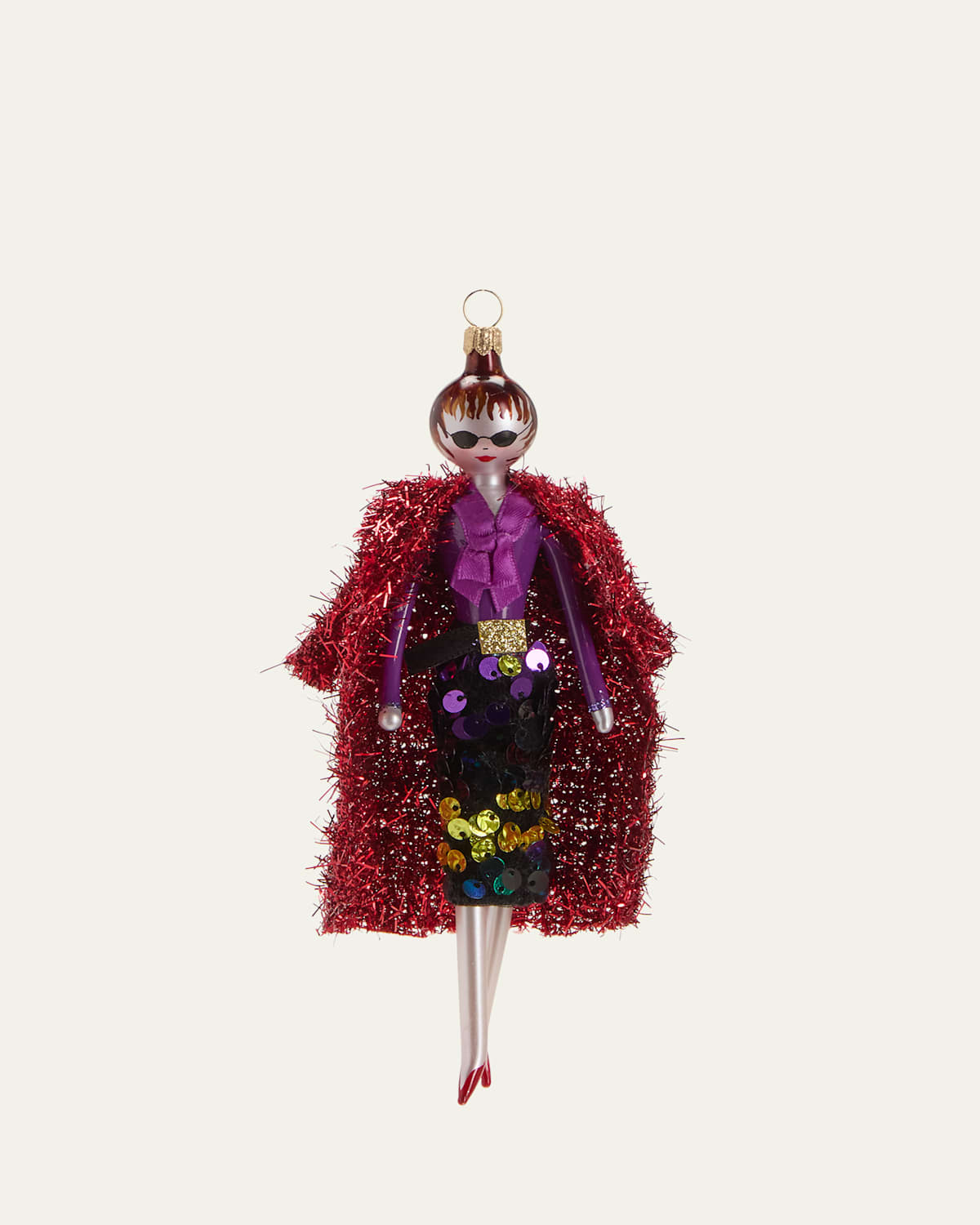 Lady in Sequin Skirt Christmas Ornament
