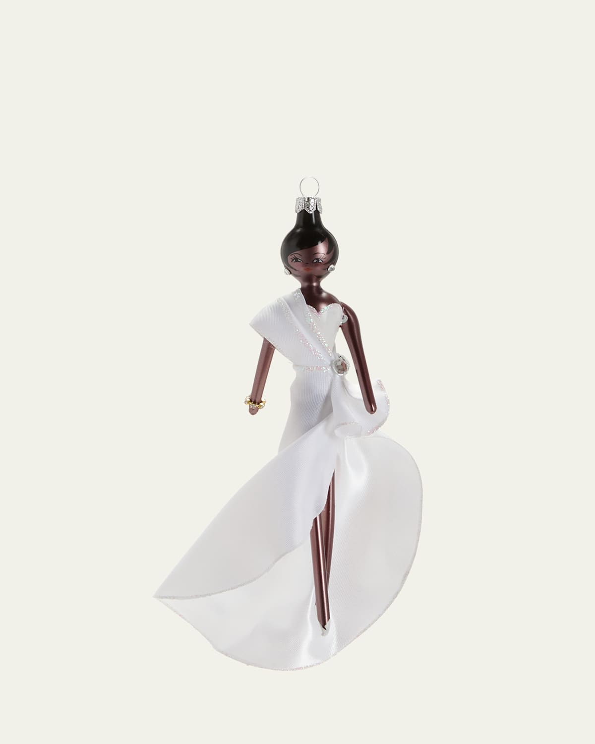 Lady In White Dress Christmas Ornament